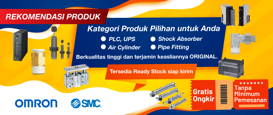 Rekomendasi Produk OMRON & SMC PLC, UPS, Harness, Air Cylinder, Shock Absorber dan Fitting