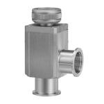 Aluminum High Vacuum Angle Valve, Manual Type, Bellows Seal